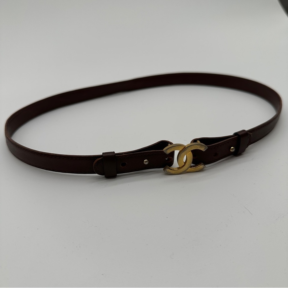 Vintage Brown Chanel Leather Belt 75cm - Picture 3 of 4